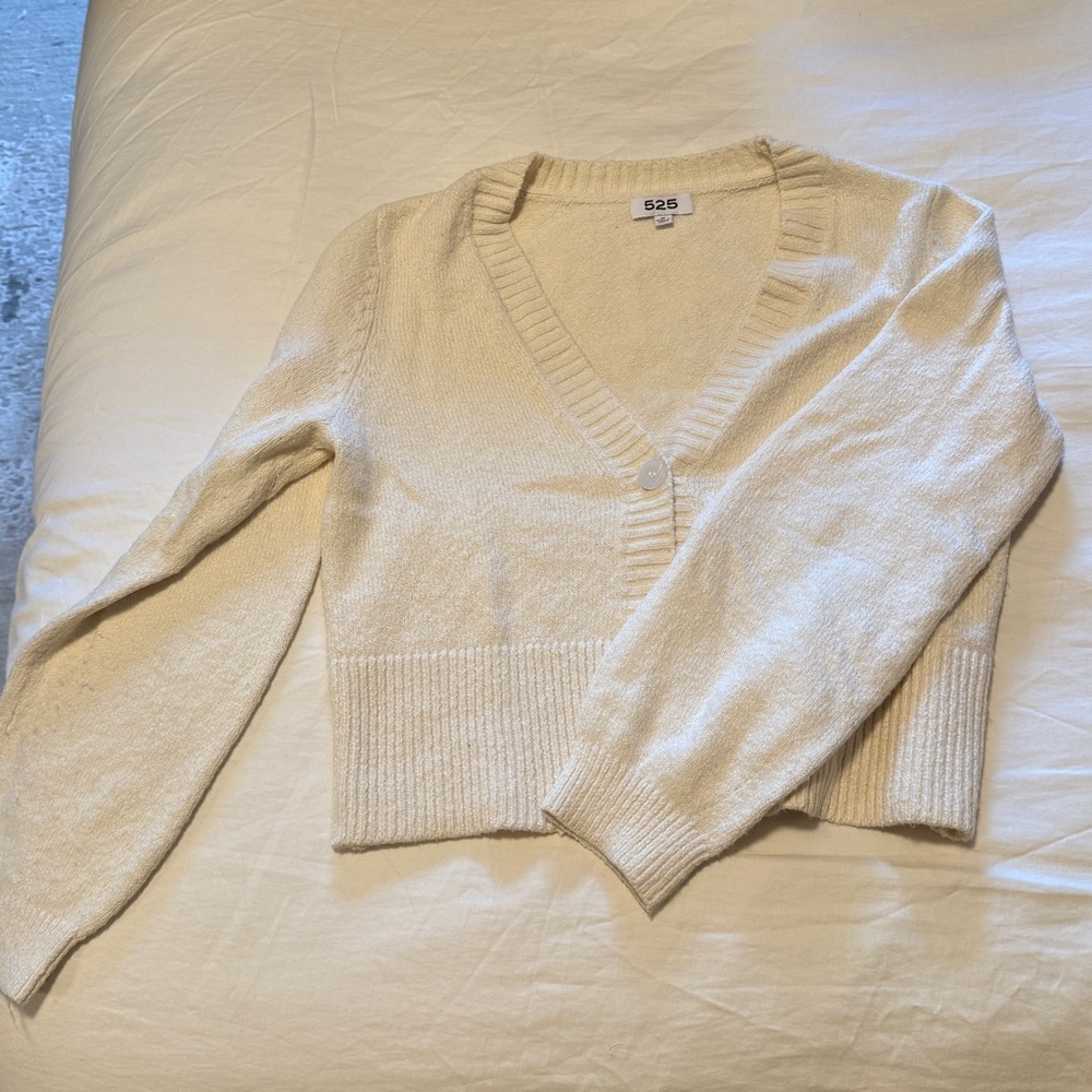 525 America Women's Cream Cardigan Sweater